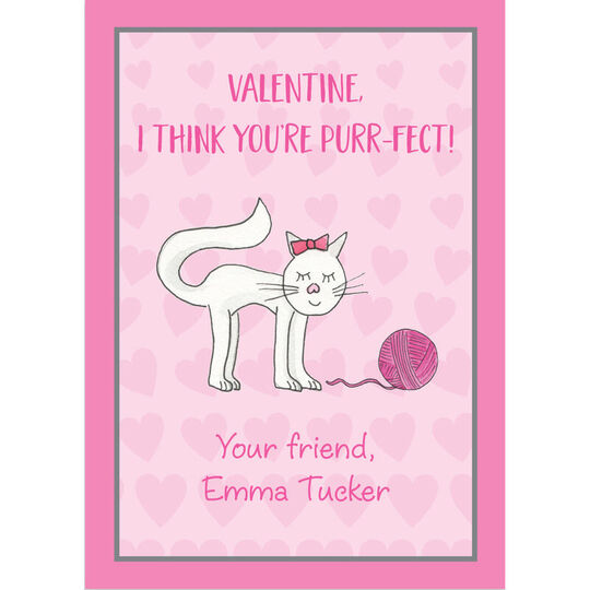 Purrfect Valentine Exchange Cards